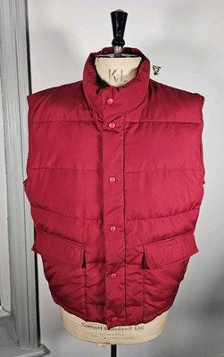 Cabelas Premium Gänsedaunenweste Herren Large rot Bodywarmer Weste Fleece gefüttert