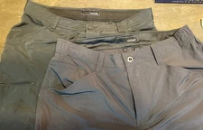 Lot Of 2 MENS OOBE CHICK FIL A GRAY WORK SHORTS 1-Size 34 1-Size 32  90% Poly
