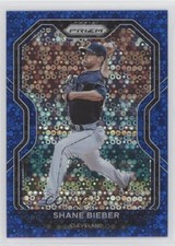 2021 Panini Prizm Tier II Blue Donut Circle Prizm 158/199 Shane Bieber #166 5m1