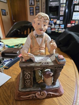 Capodimonte Pucci 1804 CPA Accountant Figurine Figure 9  Statue Stamped N