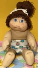 Vtg Cabbage Patch Kid Jesmar Blue Eyes Freckles Brunette Single Pony HM2 Girl