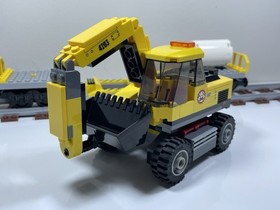 LEGO MOC Train Flatbed Car & Excavator From Set 4203 Town City Trains