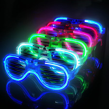 Neon Color Shutter Shadeds Glasses, Novelty 80S 90S Funny Party Glasses Festival