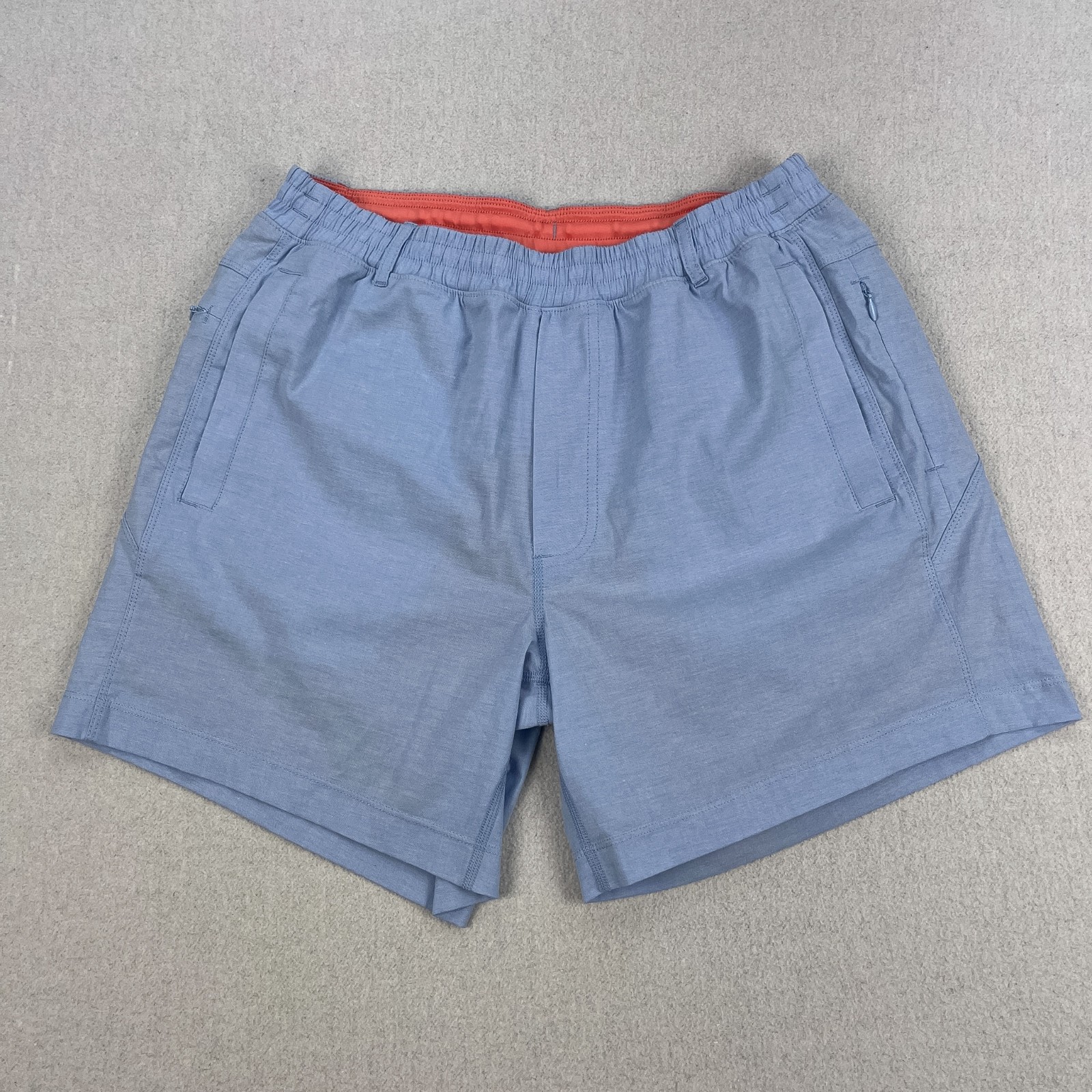 Pantalones Cortos Forrados Birddogs Para Hombres L Azul 5.5" Entrepierna Elastizados Atléticos Chino Forro Rosa