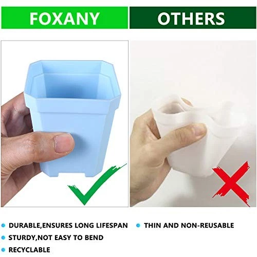  30 Pcs 3" Plants Nursery Pot, Thick Plastic Square Colorful Flower Multicolor - Image 3 of 4