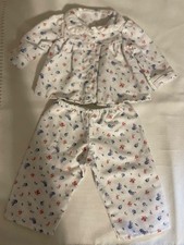 American Girl Emily Bennett's White Floral Flannel Pajamas- Pajama Pants  Top