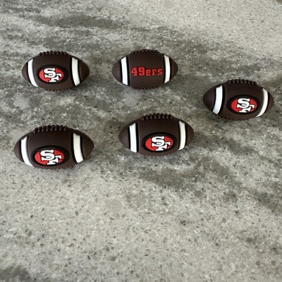 3D Silicone Footballs Focal Beads San Francisco 49ers 5 Pieces