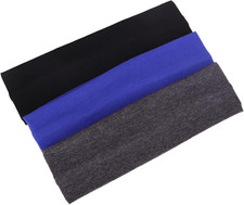 3 Pack Yoga Headbands Stretchy Cotton Head Band Hairwarp Sports Running Exercise