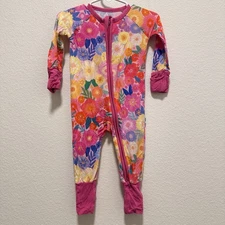 Little Sleepies Retired RAINBOW BLOOMS FLORAL Zippy Pajamas 3-6 Months