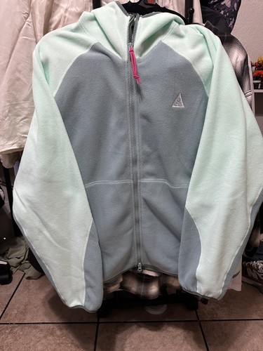 Nike ACG Wolf Tree Polartec Fleece Full Zip Hoodie Mint Green HJ2460-353 (LARGE)