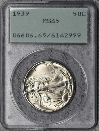 1939-P Walking Liberty Half Dollar PCGS MS65 Old Rattler Holder! #10EUV