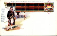 Clan MacPherson Tartan Badge Slogan & Arms Scotland UK Stamped Postcard D90