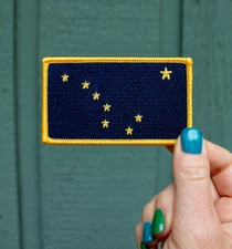 Alaska State Flag Embroidered Patch 3 ⅜" x 2"