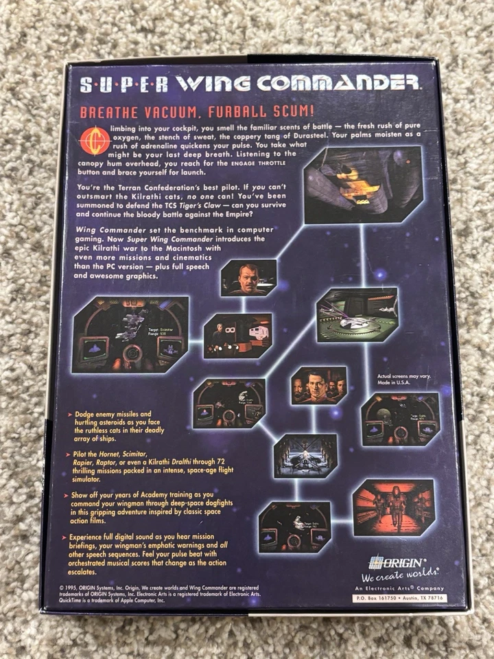 Super Wing Commander (Origin, 1995) Macintosh Mac Big Box Space Sim Complete - Image 2 of 4