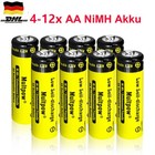 AA Akku Batterien 4/8/12 Stk Ni-MH BATTERIEN 2600mAh Wiederaufladbar AKKUS 1.2v