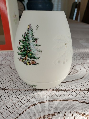 Spode Christmas tree Lithopane votive holder New In Box, Matte Finish - Picture 3 of 12