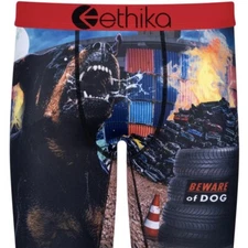 ETHIKA MENS STAPLE UNDERWEAR BOXER BEWARE BLACK