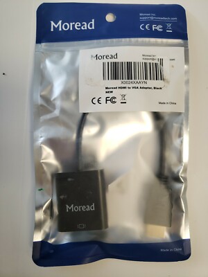 Moread HDMI to VGA Adapter with Audio, Gold-Plated Active to (Male to Female) 