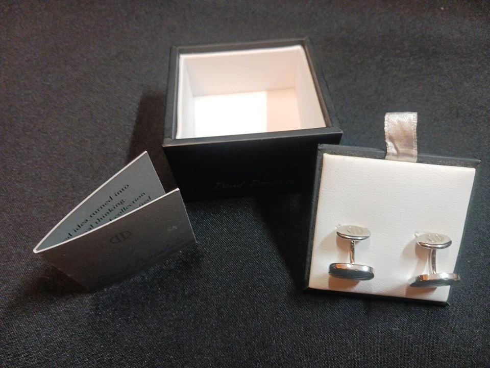 925 Sterling Silver Vintage David Donahue Ornate Square Cufflinks - Image 2 of 4