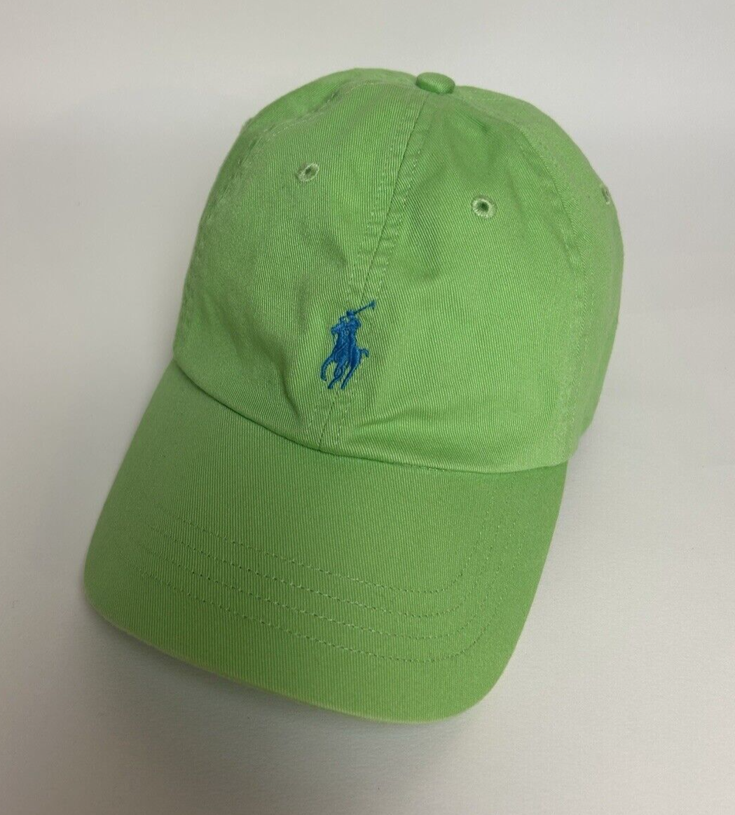 Polo Ralph Lauren Strapback Cap Hat Green Blue Pony Baseball Preppy Adjustable