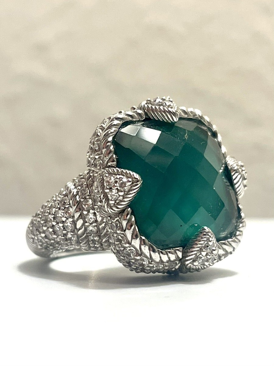 Judith Ripka Green Goddess Doublet And Diamonique Sterling Silver