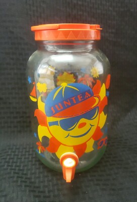 Suntea Canister Vintage Glass Colorful Bright Bold