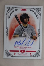 Matheu Nelson - 2022 Onyx Vintage Baseball Blue On Card Autograph Reds ****