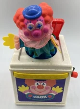 Vintage 1987 Mattel Jack In The Box Music Pop-Up Clown Wind-Up made in U.S.A.