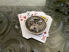 Vintage P.A.P. Loyal Order Of Moose Round Metal Belt Buckle Bergamot Brass Works