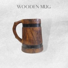 Handmade Beer Mug Wooden Viking Beer Cup Wooden Tankard Wood Beer Mug