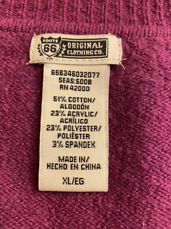 Suéter tejido Rt 66 para mujer talla XL tejido púrpura botón Qt Foto 4 de 4