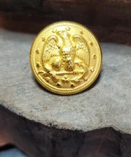 Vintage Eagle With Anchor 1" Navy Brass Button WATERBURY BUTTON Co. CONN