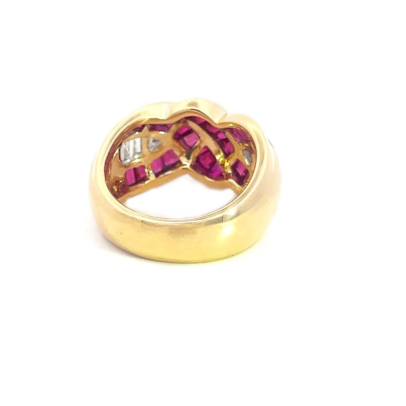 Kurt Wayne Ruby Gold Ring Diamond 18k Yellow 3.25… - image 3