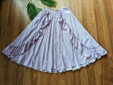 Vintage Prairie Skirt Pioneer Western Pink Calico Cotton Ruffles B8
