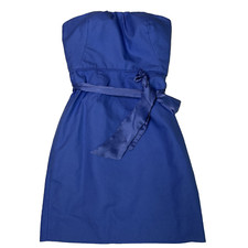 J Crew Dress size 0 blue strapless mini party cocktail evening Cotton