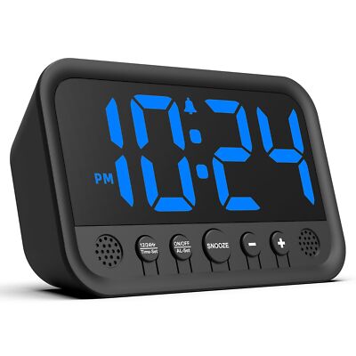 Small LED Digital Clock for Bedroom, Loud Alarm Clock for Heavy Sleepers