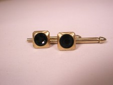 SINGLES 2 5/16" Black Squares Vintage SWANK Formal Tuxedo Prom Shirt Stud b228