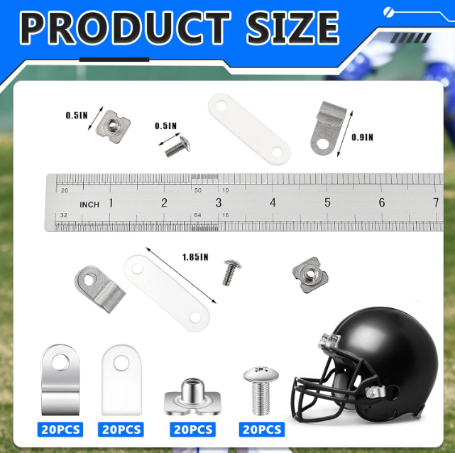 Hockey Helmet Chin Strap 80Pcs Football Helmet Repair Kit, Hockey