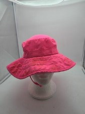 Youth Sun Protection Zone Flower pattern Pink Bucket Hat Girls 100 Polyester