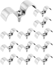 12x 5/8" Stainless Steel Double Line Clamps for Fuel Brake Line  Screws Kit
