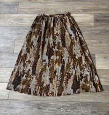 Lilli Ann Skirt Women  s 27  Waist Animal Print Patchwork Silky Maxi Vtg Read 
