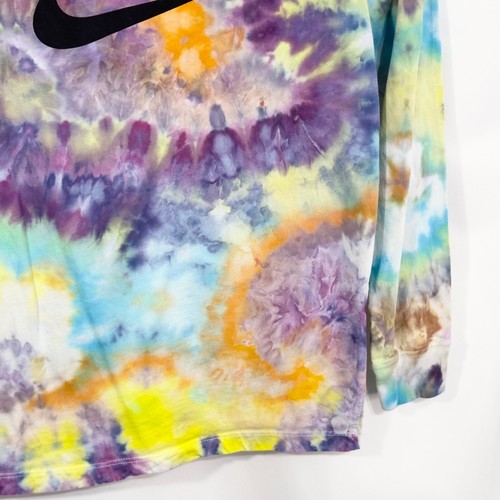 Nike Youth Large Top Handmade Tie Dye Long Sleeve Graphic Tee Purple 191 - Picture 7 of 11