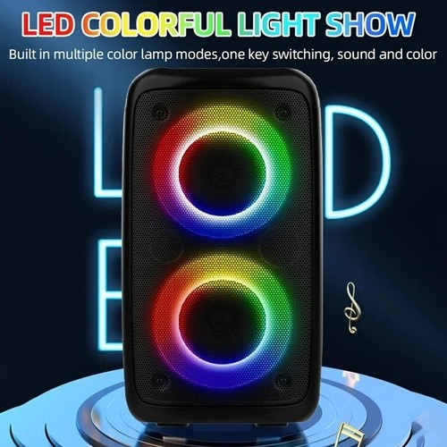 Outdoor RGB Light Bluetooth Speaker Strong Portable Wireless Dj Bass USA New - Picture 5 of 6