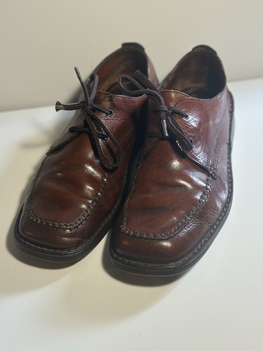 Bata Italian leather shoes size 42 European Bata Square Toe Oxfords Brown Leather Lace up Shoes 42 EU 9  main image 4