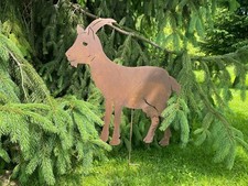 Edelrost Ziege Gartenfiguren Tierfiguren Haustier Gartendeko Rost Skulptur Goat