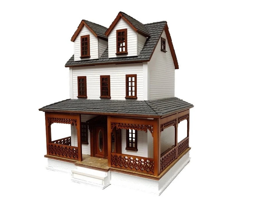 Southern Country Cottage Bambole Casa 1:48 Quarto Pollici Laser Taglio Flat Kit - Immagine 3 di 4
