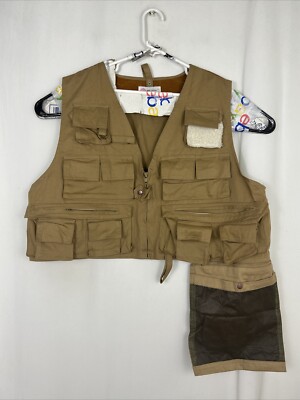 Seaway Vest Adult Large Beige Short Cotton Fly Mens Wading Fishing*