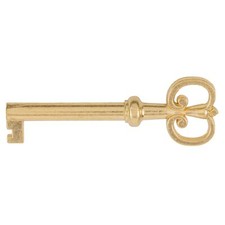 Brass Plated Hollow Barrel Skeleton Key Reproduction for Cabinet Doors Dresse...