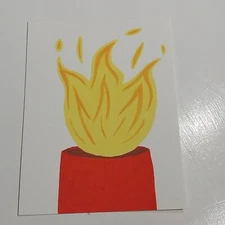 6X8 Inch Acrylic Painting On Watercolor Paper Modern Art Title Fire Pit A1