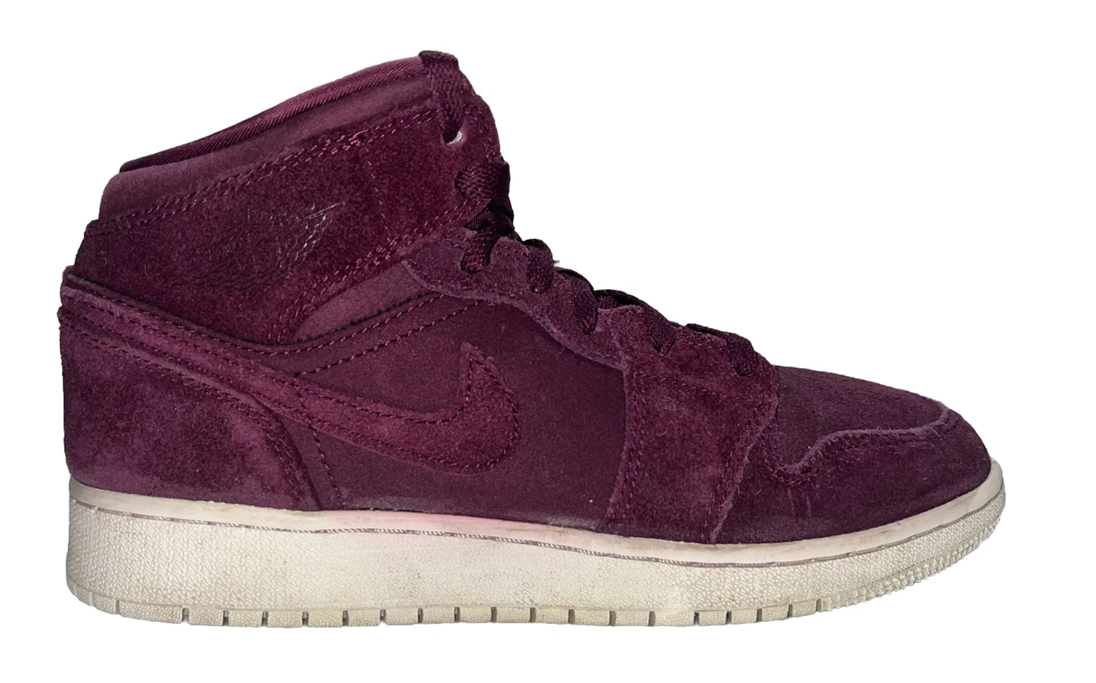 Nike Air Jordan 1 Mid GS 554725 625 Bordeaux Sail 6 anni ragazzo 8 donna viola